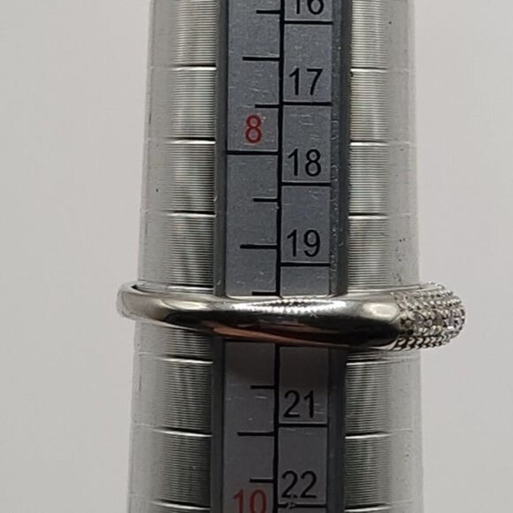 Pink 2 ct Moissanite Silver with CZ Accents and Channel-Set Band Size 9 - Picture 8 of 14